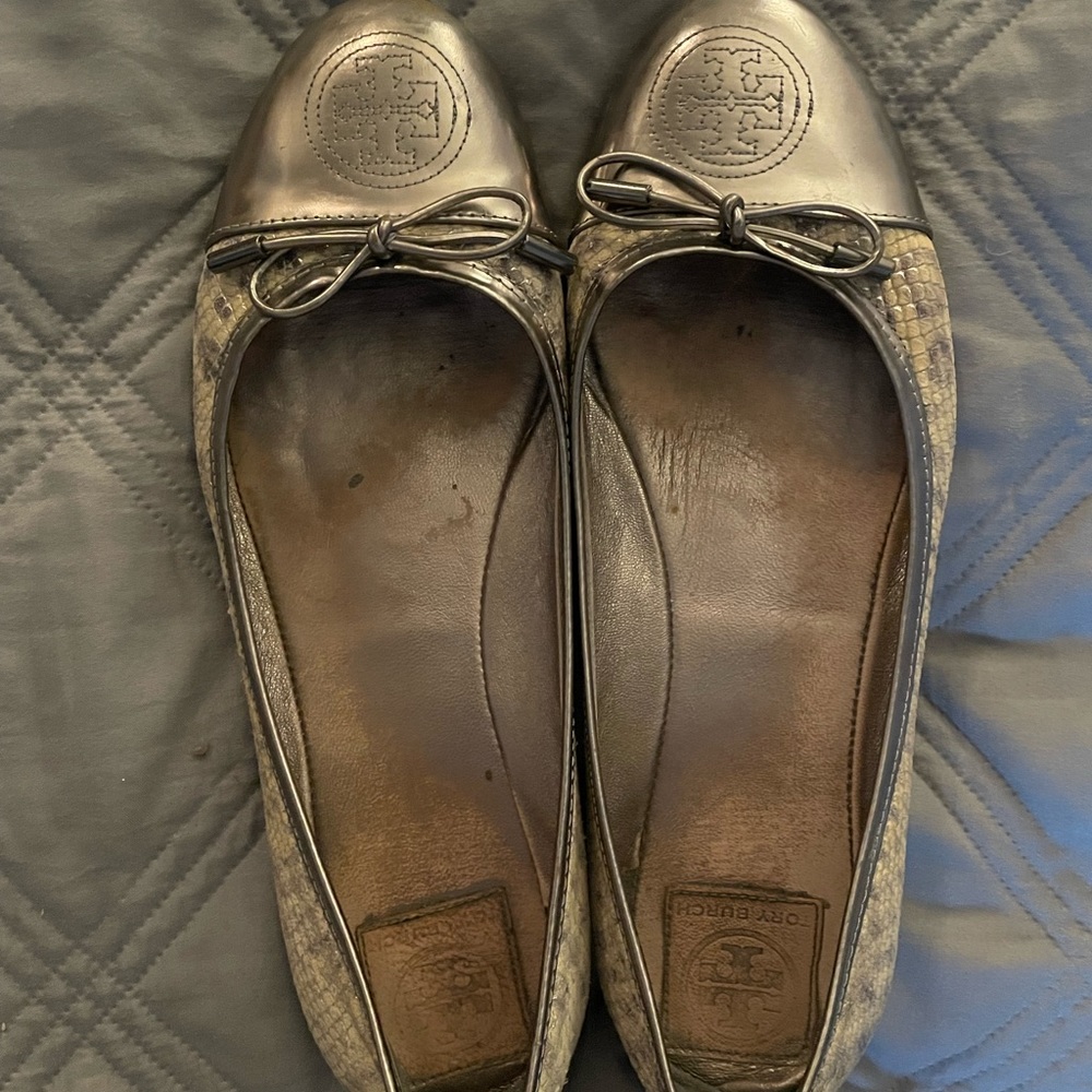 Tory Burch snakeskin flat